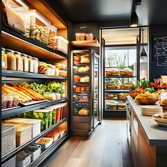 Modern Kitchen Pantry with Organized Storage.
