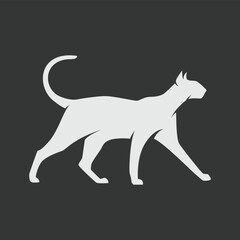 cat logo, flat design cat element, simple animal logo