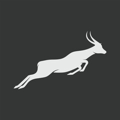 antelope logo, antelope flat design element, simple animal logo