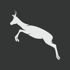 antelope logo, antelope flat design element, simple animal logo