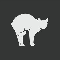 cat logo, flat design cat element, simple animal logo