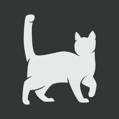 cat logo, flat design cat element, simple animal logo