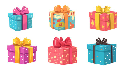 Fototapeta premium set of A stack of colorful wrapped gift boxes isolated on transparent background, illustration. Design element for Christmas card, Christmas greeting card, anniversary card. Invitation card.