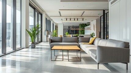 Obraz premium A sleek and modern office with a smart city lab and urban planning solutions