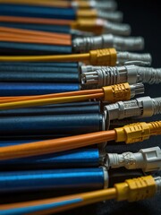 High-capacity fiber optic cables for telecommunications.