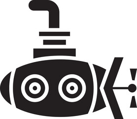 Submarine Glyph Icon
