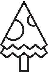 Christmas Tree Icon Line Art