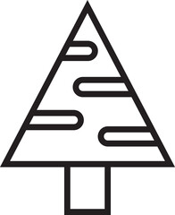 Christmas Tree Icon Line Art