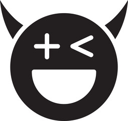 Obraz premium Devil Glyph Emoticon 