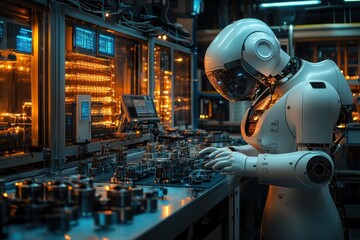 Fototapeta premium Robot Working in a Factory