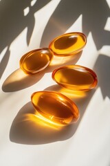 Transparent Fish Oil Capsules Showcasing Natural Goodness