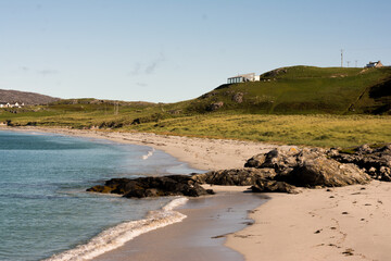 Plaża w Prince Charlie's Bay na wyspie Eriskay.