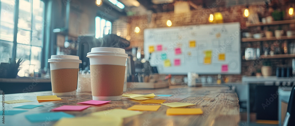 Poster project management tools, a group brainstorming session with project management tools on a whiteboar