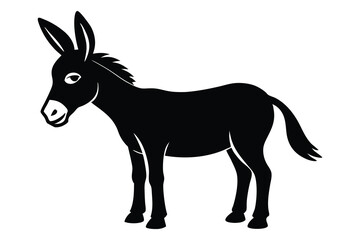 Black and white Donkey logo animal illustration