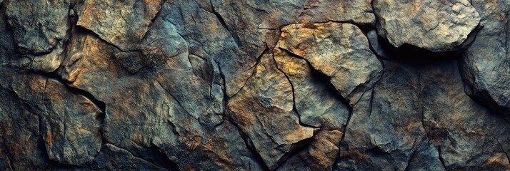Tactile rough rock texture with cracks and natural formations