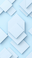 Light blue background white geometric shape with a shadow effect minimalist style high end color scheme simple and elegant three dimensional effect a geometric combination of shapes