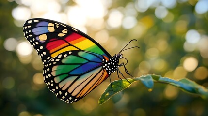 Fototapeta premium Colorful Pride Butterfly A Symbol of Transformation and Beauty in Diversity