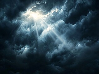 Dark Clouds with Sun Breaking Through