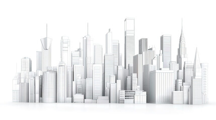 Naklejka premium sketch of modern city skylines