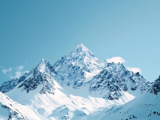 Obraz premium Snow-Capped Mountains Under a Clear Blue Sky