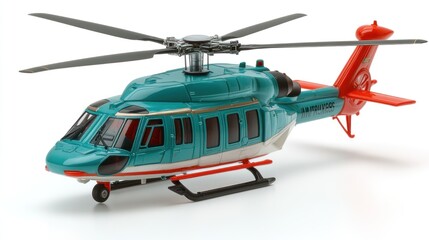 This detailed helicopter model exhibits stunning colors and realistic features