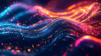 Cyber Monday Swirling Data Streams and Hovering Product Displays in a Surreal Computational Realm