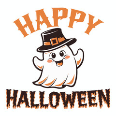 HAPPY Halloween a t-shirt with a cute cartoon pumpkin