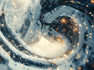 Abstract AI Components Merging in Futuristic Design