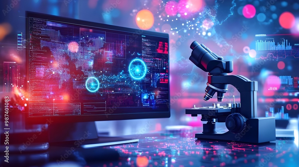 Aufkleber microscope and computer with holographic data