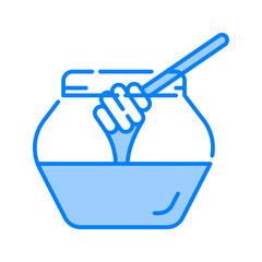 Honey icon. honey, food, sweet, healthy, bee, nectar, jar, pot, organic, honey dipper. Vector icon illustration