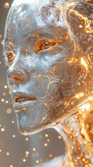Futuristic AI Face with Glowing Details