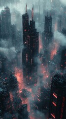 Cyberpunk Cityscape with Futuristic Elements