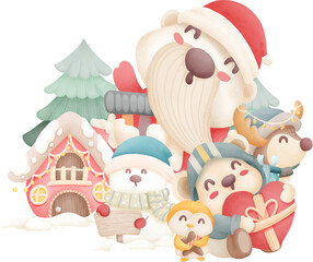 christmas day watercolour element