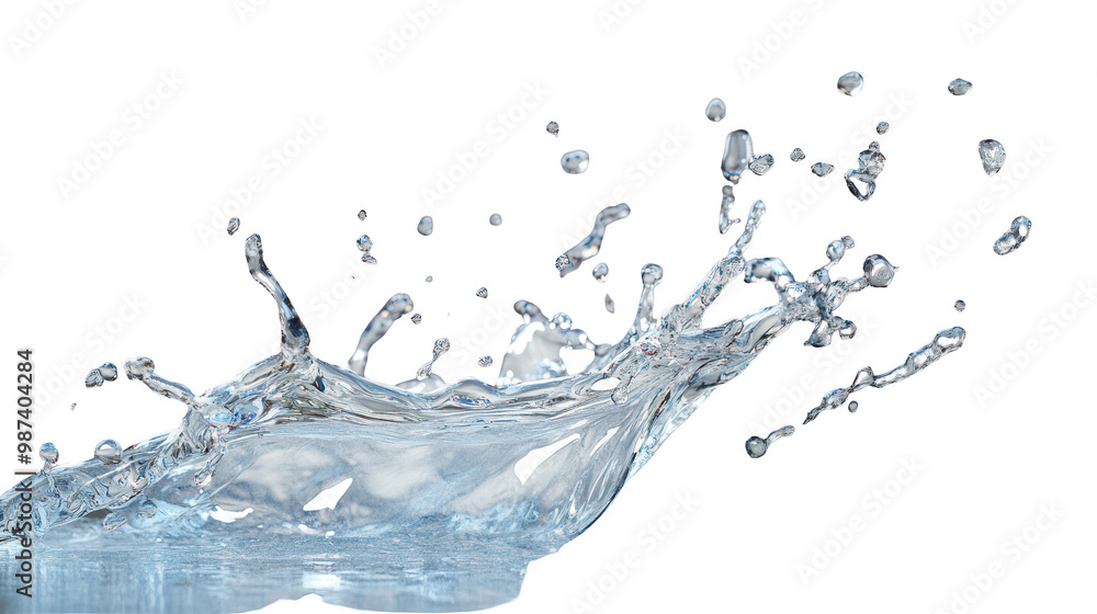 Aufkleber high-resolution water splash isolated on transparent background for creative design projects