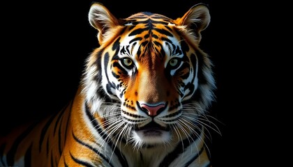 A tiger with black background 