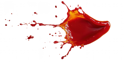 High-Resolution Ketchup Splash Isolated on Transparent Background for Creative Design Projects