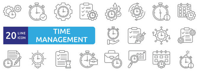 Time management icon set