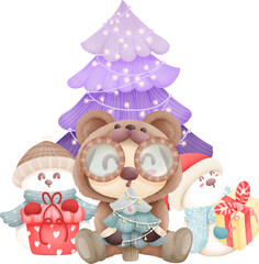 christmas day watercolour element