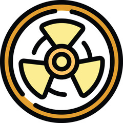 Fototapeta premium Yellow radioactivity symbol warning about hazardous materials and high radiation levels