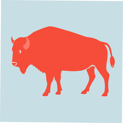 A detailed vector illustration of the Canadian Giant Bison, showcasing its massive stature and distinctive features, perfect for wildlife art, nature-themed designs, and educational projects.