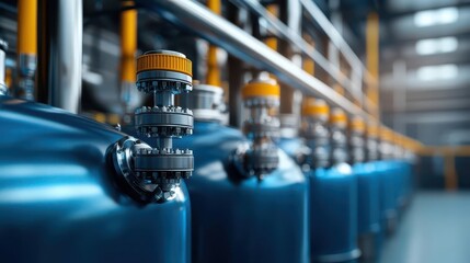 Chemical mixing vats and pipelines in an industrial facility, streamlined production of raw plastic materials