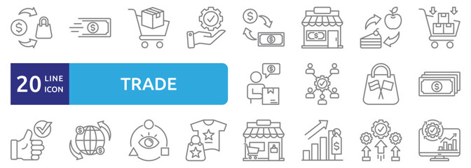 Trade icon set