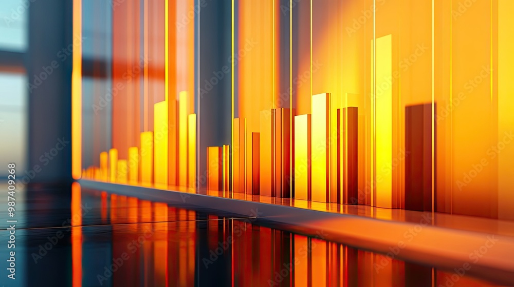 Poster side view of a bar graph with highlighted data bars and a clean background, offering generous room o
