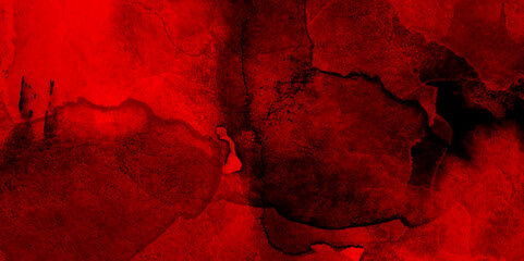 red polished stained watercolor background,  old style dark red grunge texture, watercolor background wallpaper with clouds. Red particles explosion on black background graphics pattern.	