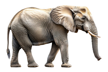Fototapeta premium Large mature elephant isolated on transparent background.