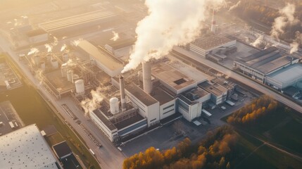 A factory implementing pollution prevention measures, such as cleaner production techniques and waste reduction strategies