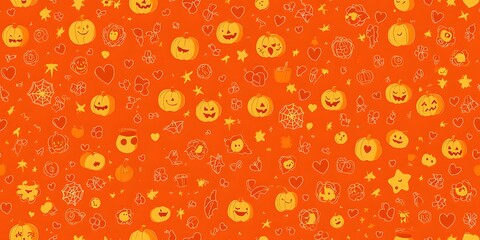 Cute halloween cartoon style small seamless patterns