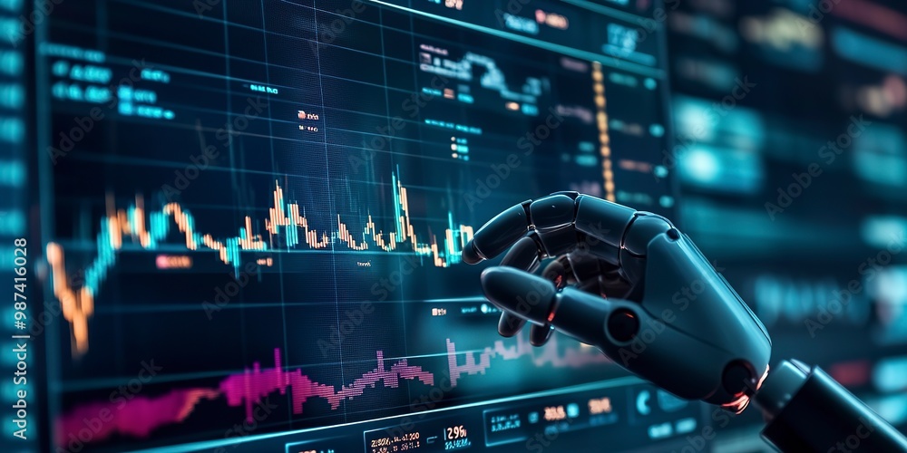 Poster future financial technology controlled by ai robot using machine learning and artificial intelligenc