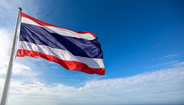 タイの国旗(waving national flag of Thailand.)
