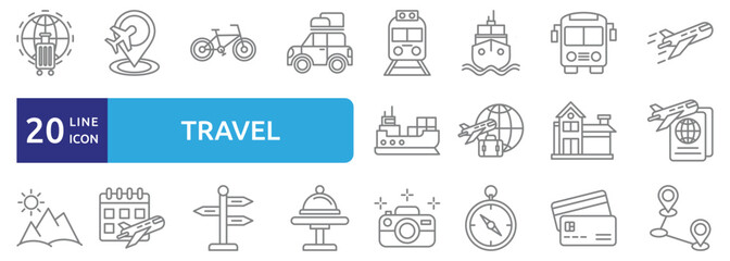 Travel icon set